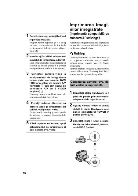 Sony DCR-SR42E - DCR-SR42E Mode d'emploi Roumain