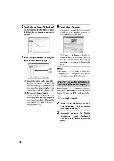 Sony DCR-SR42E - DCR-SR42E Mode d'emploi Roumain