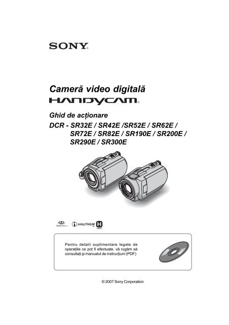 Sony DCR-SR42E - DCR-SR42E Mode d'emploi Roumain
