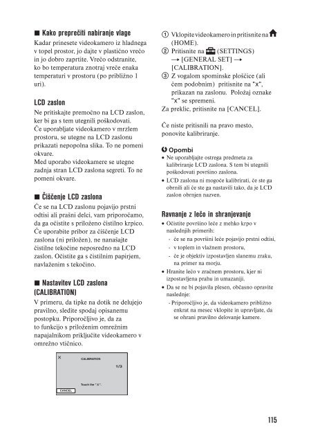 Sony DCR-SR42E - DCR-SR42E Mode d'emploi Slov&eacute;nien