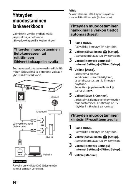 Sony HT-XT2 - HT-XT2 Consignes d&rsquo;utilisation Finlandais
