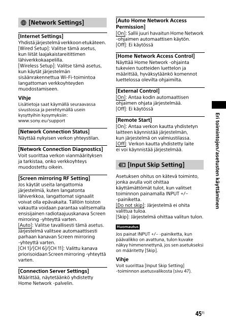 Sony HT-XT2 - HT-XT2 Consignes d&rsquo;utilisation Finlandais