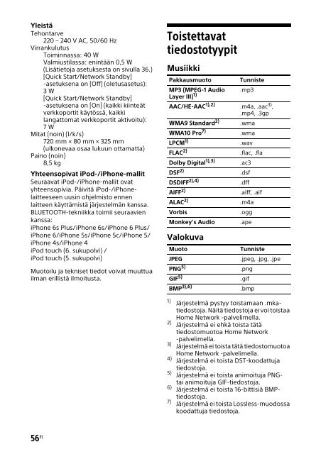 Sony HT-XT2 - HT-XT2 Consignes d&rsquo;utilisation Finlandais