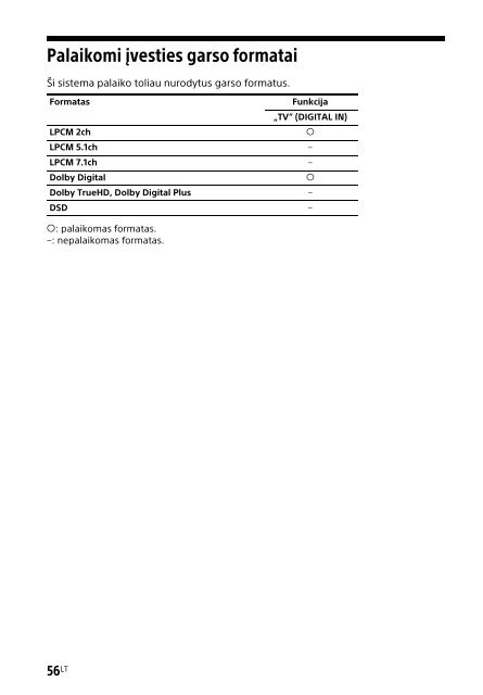 Sony HT-XT2 - HT-XT2 Consignes d&rsquo;utilisation Lituanien