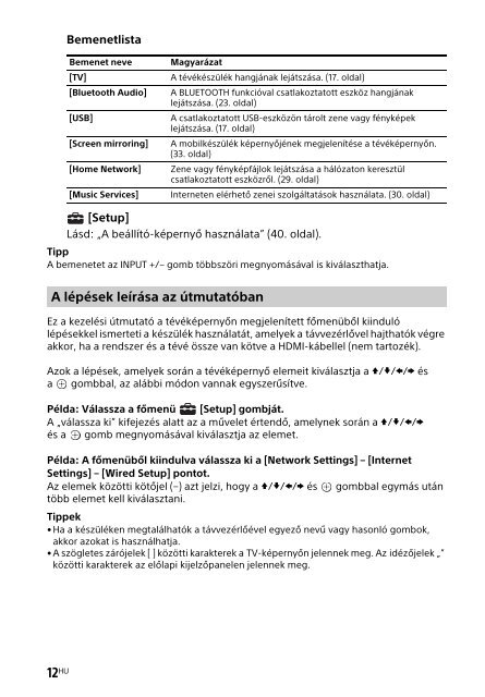 Sony HT-XT2 - HT-XT2 Consignes d&rsquo;utilisation Hongrois