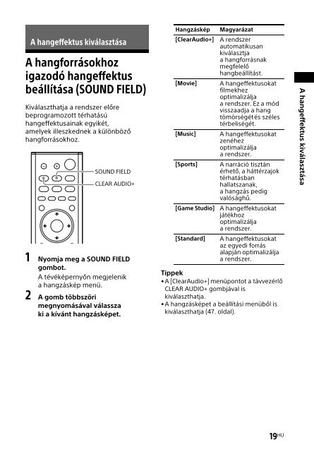 Sony HT-XT2 - HT-XT2 Consignes d&rsquo;utilisation Hongrois