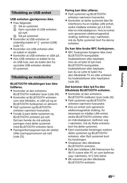 Sony HT-XT2 - HT-XT2 Consignes d&rsquo;utilisation Norv&eacute;gien