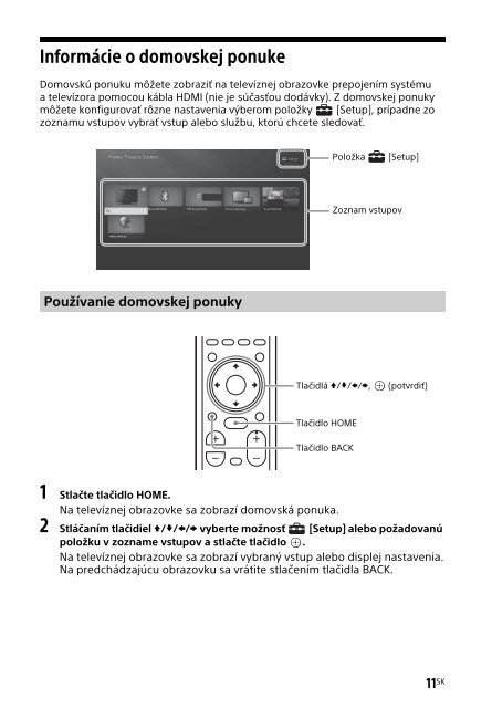 Sony HT-XT2 - HT-XT2 Consignes d&rsquo;utilisation Slovaque