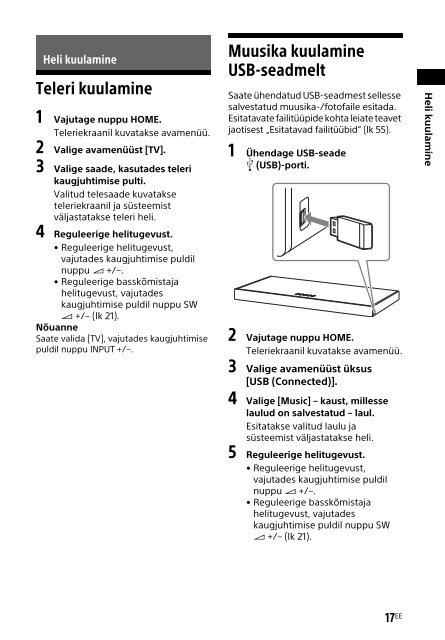 Sony HT-XT2 - HT-XT2 Consignes d&rsquo;utilisation Estonien