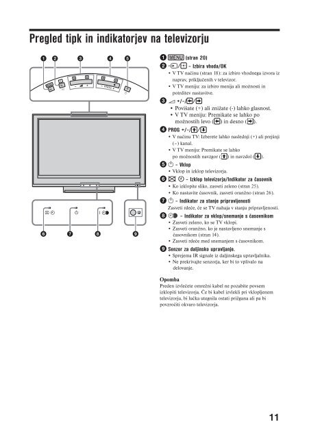 Sony KDL-26U3020 - KDL-26U3020 Istruzioni per l'uso Sloveno