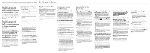 Sony VPCSE2E1E - VPCSE2E1E Guida alla risoluzione dei problemi Olandese