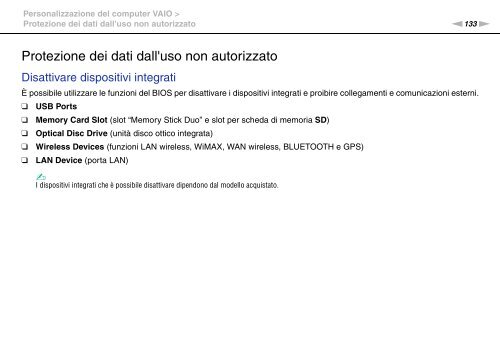 Sony VPCSE2E1E - VPCSE2E1E Istruzioni per l'uso