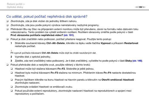 Sony VPCSE2E1E - VPCSE2E1E Istruzioni per l'uso Ceco