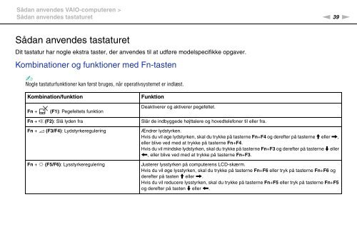 Sony VPCSE2E1E - VPCSE2E1E Istruzioni per l'uso Danese