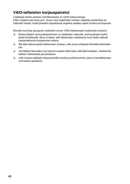 Sony VPCSE2E1E - VPCSE2E1E Documenti garanzia Norvegese