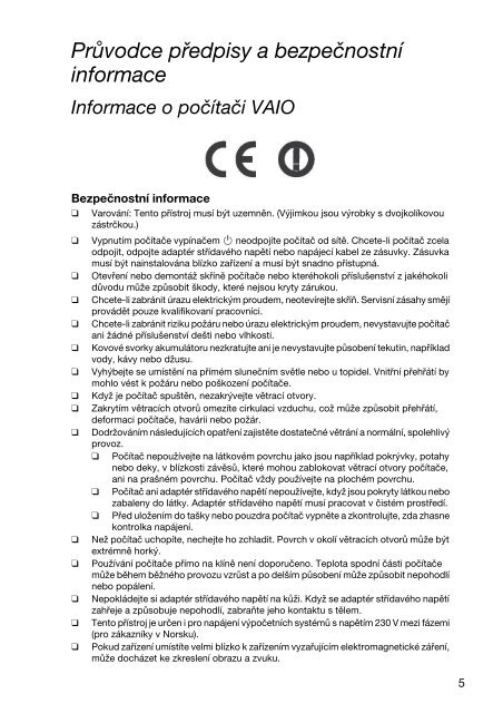 Sony VPCSE2E1E - VPCSE2E1E Documenti garanzia Ceco