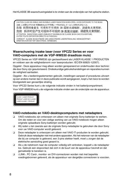 Sony VPCSE2E1E - VPCSE2E1E Documenti garanzia Olandese