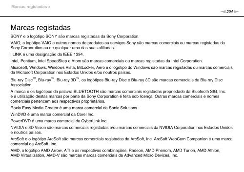 Sony VPCSE2E1E - VPCSE2E1E Istruzioni per l'uso Portoghese