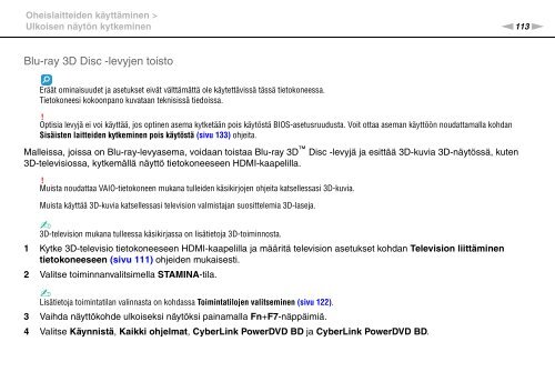 Sony VPCSE2E1E - VPCSE2E1E Istruzioni per l'uso Finlandese