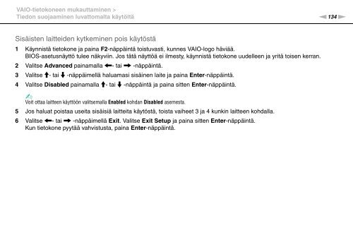 Sony VPCSE2E1E - VPCSE2E1E Istruzioni per l'uso Finlandese