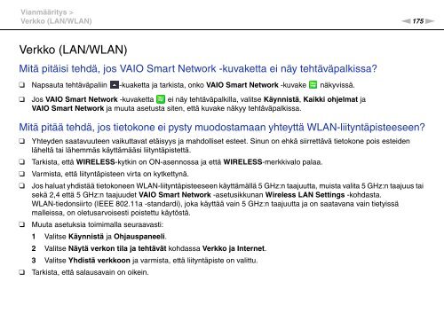 Sony VPCSE2E1E - VPCSE2E1E Istruzioni per l'uso Finlandese