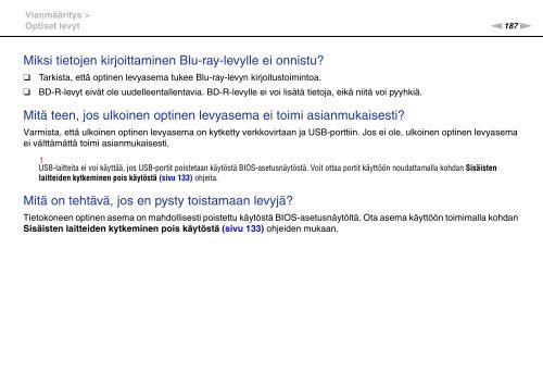 Sony VPCSE2E1E - VPCSE2E1E Istruzioni per l'uso Finlandese