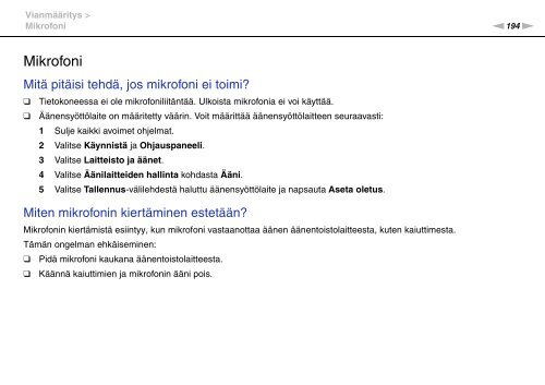 Sony VPCSE2E1E - VPCSE2E1E Istruzioni per l'uso Finlandese