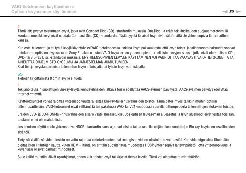 Sony VPCSE2E1E - VPCSE2E1E Istruzioni per l'uso Finlandese