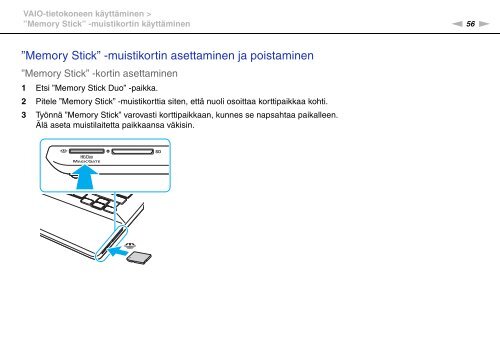 Sony VPCSE2E1E - VPCSE2E1E Istruzioni per l'uso Finlandese