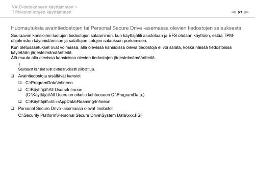 Sony VPCSE2E1E - VPCSE2E1E Istruzioni per l'uso Finlandese