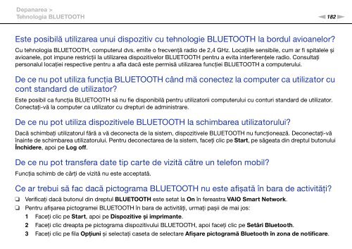 Sony VPCSE2E1E - VPCSE2E1E Istruzioni per l'uso Rumeno