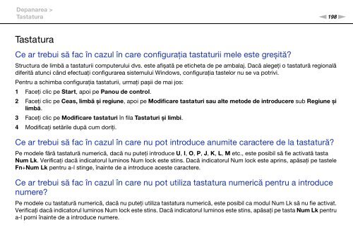 Sony VPCSE2E1E - VPCSE2E1E Istruzioni per l'uso Rumeno