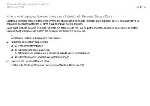 Sony VPCSE2E1E - VPCSE2E1E Istruzioni per l'uso Rumeno