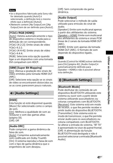 Sony HT-XT2 - HT-XT2 Consignes d&rsquo;utilisation Portugais