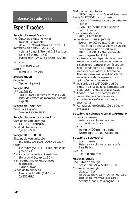 Sony HT-XT2 - HT-XT2 Consignes d&rsquo;utilisation Portugais