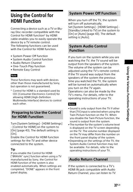 Sony HT-XT2 - HT-XT2 Consignes d&rsquo;utilisation Anglais