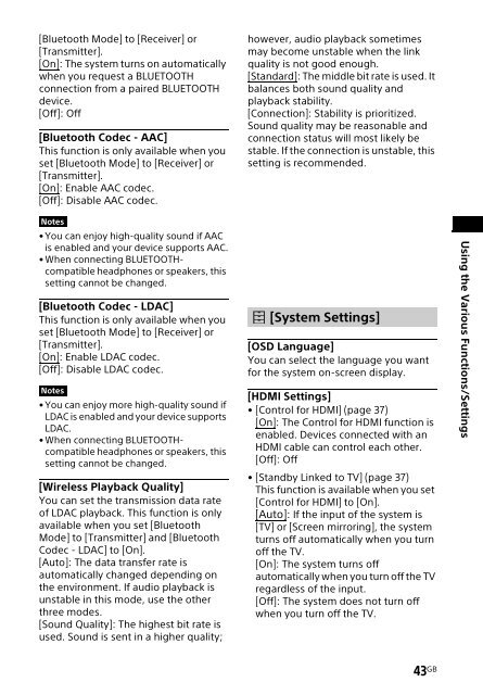 Sony HT-XT2 - HT-XT2 Consignes d&rsquo;utilisation Anglais