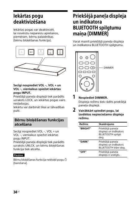 Sony HT-XT2 - HT-XT2 Consignes d&rsquo;utilisation Letton