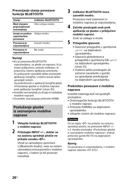 Sony HT-XT2 - HT-XT2 Consignes d&rsquo;utilisation Slov&eacute;nien