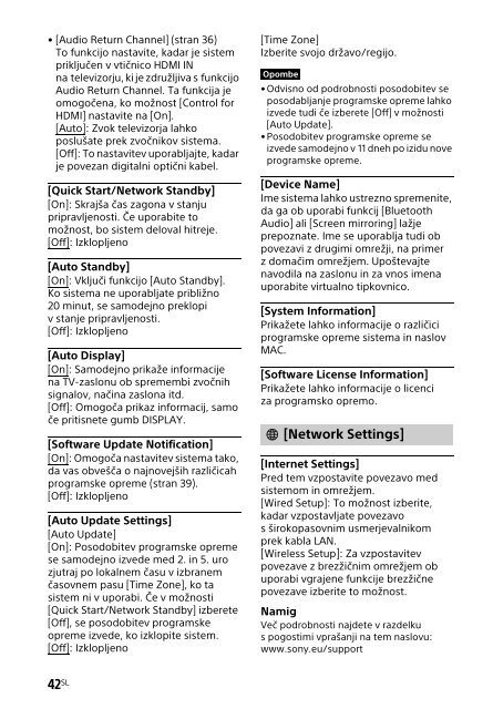 Sony HT-XT2 - HT-XT2 Consignes d&rsquo;utilisation Slov&eacute;nien