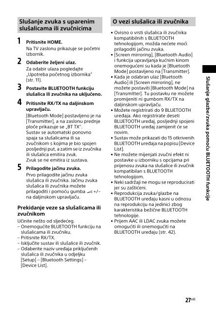 Sony HT-XT2 - HT-XT2 Consignes d&rsquo;utilisation Croate