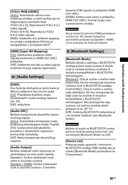 Sony HT-XT2 - HT-XT2 Consignes d&rsquo;utilisation Croate
