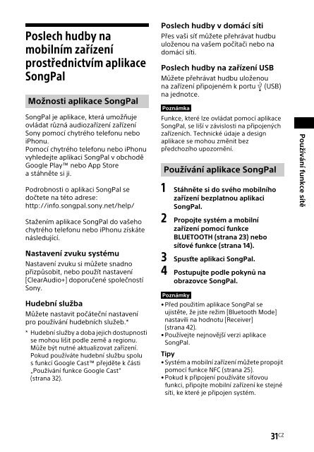 Sony HT-XT2 - HT-XT2 Consignes d&rsquo;utilisation Tch&egrave;que