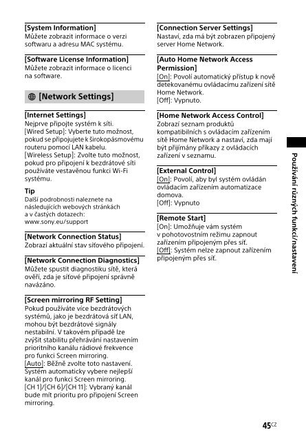 Sony HT-XT2 - HT-XT2 Consignes d&rsquo;utilisation Tch&egrave;que