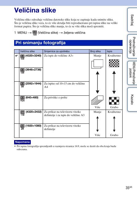 Sony DSC-W330 - DSC-W330 Mode d'emploi Croate