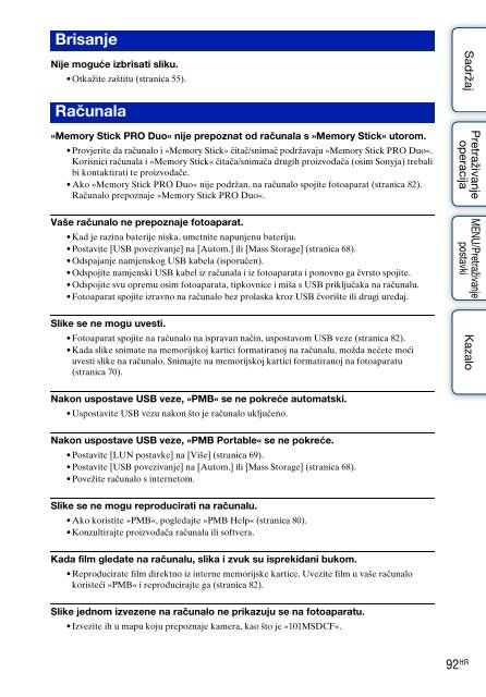 Sony DSC-W330 - DSC-W330 Mode d'emploi Croate