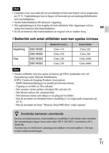 Sony DSC-W330 - DSC-W330 Consignes d&rsquo;utilisation Norv&eacute;gien