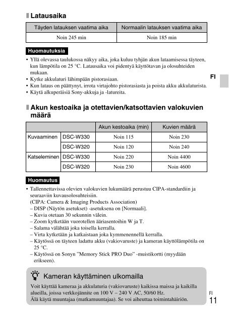 Sony DSC-W330 - DSC-W330 Consignes d&rsquo;utilisation Norv&eacute;gien