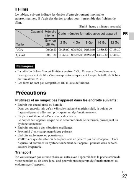 Sony DSC-W330 - DSC-W330 Consignes d&rsquo;utilisation Norv&eacute;gien