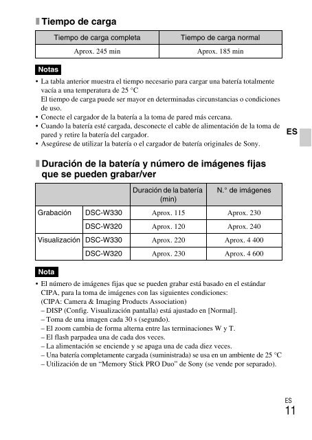 Sony DSC-W330 - DSC-W330 Consignes d&rsquo;utilisation Anglais